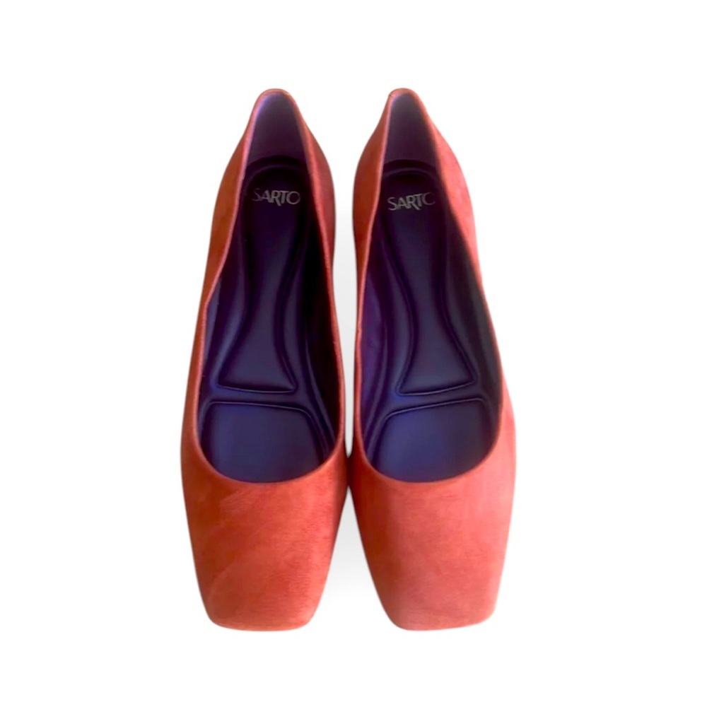 SARTO Franco Sarto Orange Suede Ballet Flats Square Toe 6